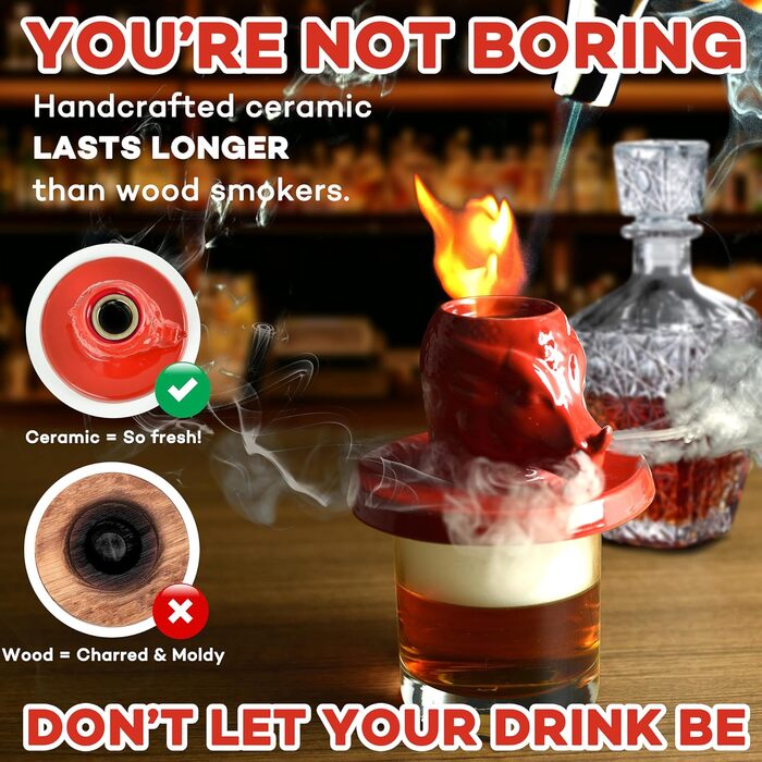 Набір для копчення коктейлів Jigger N' Dash: інфузор, ліхтар, для віскі, бурбону, Old Fashioned