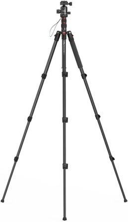 SMALLRIG 71' Штатив для камери, розкладний, з кульковою головкою 360°, швидкознімною платформою та кріпленням для смартфона, вантажопідйомність 15 кг, 180 см - 3935