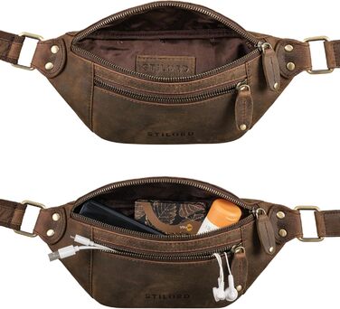 STILORD 'Orson' поясна сумка з натуральної шкіри - чоловіча/жіноча, на пояс, захист від крадіжки, водовідштовхувальна, колір: коричневий (Colorado)
