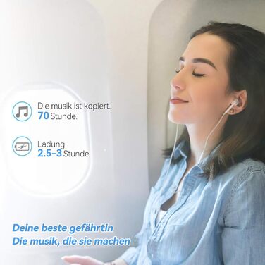 MP3 плеєр AGPTEK 64GB HiFi музичний плеєр з часом роботи до 70 годин, підтримка карт пам'яті до 128 ГБ, легкий та компактний, рожевий