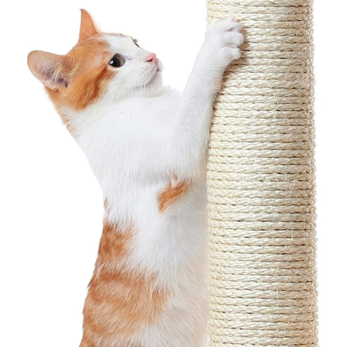 Кігтеточка Yaheetech XXL для котів, 175 см, для 3-4 котів, з платформами, гамаком, м'ячиком, сізаль, темно-сіра