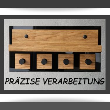 Сучасне ключниця Alakay з поличкою - блискуче дерев'яне ключниця чорного кольору для стильного зберігання ключів, підійде для дому чи офісу, практичне та елегантне