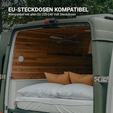 Стелянний вентилятор Bestlivings з кабелем 5м, Ø40 см, білий, з вимикачем, 220V, 5W