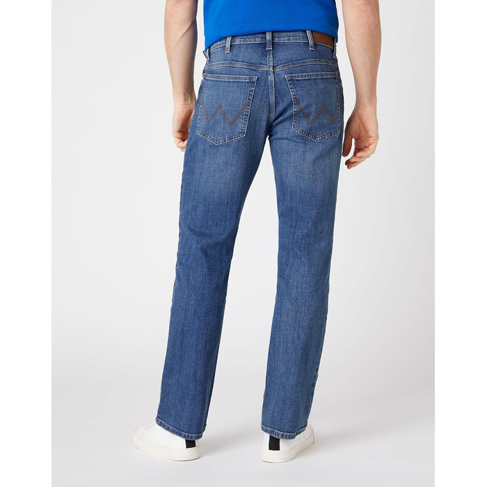 Джинси чоловічі Wrangler Straight Regular Fit, середньої посадки, синьо-чорні, розмір W30-W44 / 32W-36L, Mid Stone