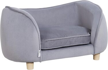 Крісло-лежанка для домашніх тварин VEVOR, лежанка для собак та котів, м'яка велюрова лежанка, витримує до 30 кг, сірий колір, розмір King (британський стандарт)