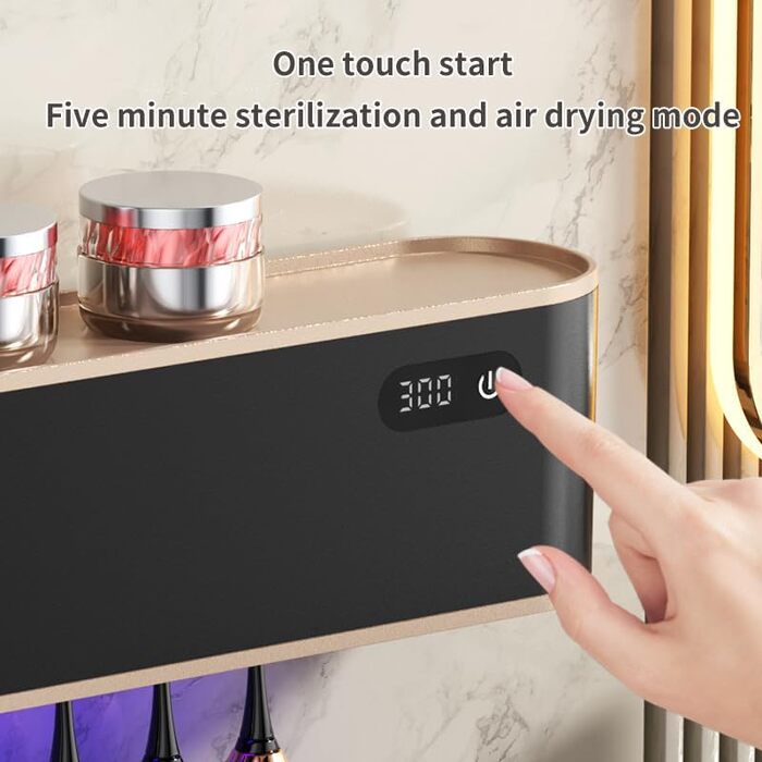 Електричний стерилізатор зубних щіток UV, USB-організатор для 5 щіток, чорний