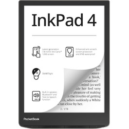 PocketBook InkPad 4: електронна книга, 7.8 дюйма, 32 ГБ, сріблястий колір