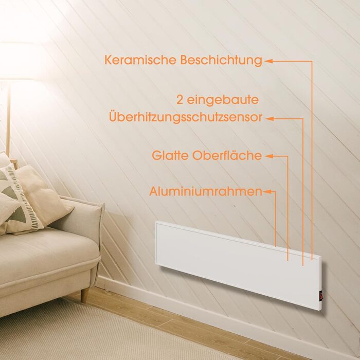 Інфрачервовий обігрівач Byecold Standgerät 300W з підставкою, інфрачервовий електрообігрівач, опалювальна панель, енергозберігаючий, захист від перегріву, білий