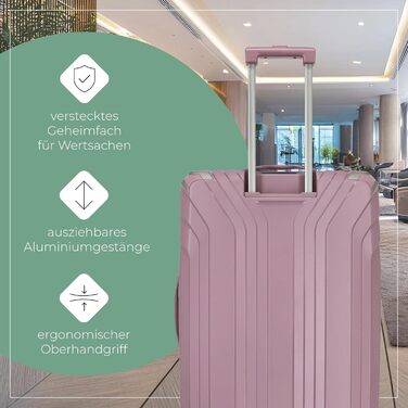 Чемодан Travelite ELVAA Rosé 66 см, 72-77 л з розширювальною блискавкою, TSA-замком та внутрішньою підкладкою з перероблених матеріалів