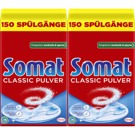 Порошок для посудомийних машин Somat Classic, для щоденного очищення та видалення стійких плям, 2.4 кг (2x 1.2 кг)