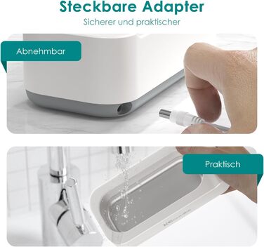 Ультразвукова очищувач KECOOLKE для ювелірних виробів, кілець, монет та окулярів з цифровим таймером (сірий)