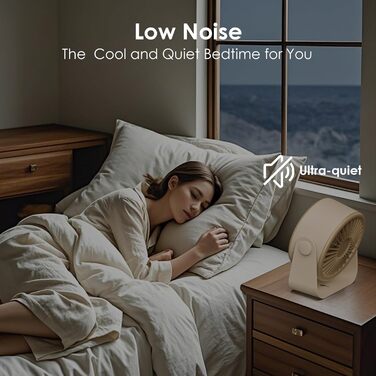 USB вентилятор Minthouz 3000mAh з LED-дисплеєм, 4 швидкості, поворотний, для офісу, спальні, на вулицю