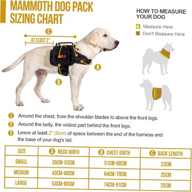 OneTigris Mammoth Hunderucksack 2.0: Рюкзак для собак середніх та великих порід (L, Чорний) 53 x 5 x 17 см