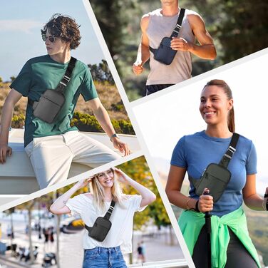 Сумка на груди Broadream: водонепроникна, для чоловіків та жінок, з RFID-блокуванням, для спорту та туризму (A-зелений)