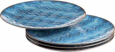 Набір посуду MÄSER Aquamarine (12 предметів) з тарілок для супу, десерту та їжі (4 персони), кераміка, блакитний