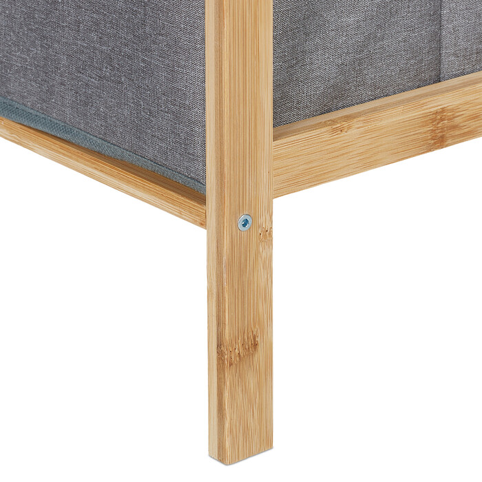 Relaxdays Bamboo Bathroom Shelf with 2 Laundry Baskets