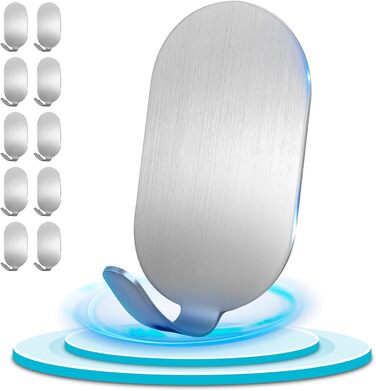 Крючки самоклеючі, 10 шт. з нержавіючої сталі 304, без свердління, для ванної, кухні та вітальні