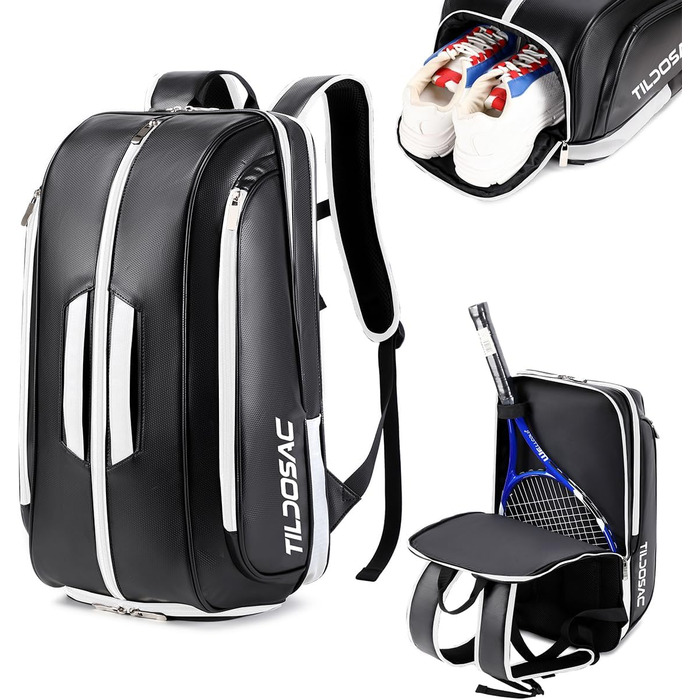 TILDOSAC Tennis Bag - Large Sports Bag for Tennis, Padel, Pickleball - Men & Women - Shoe Compartment, Laptop Sleeve