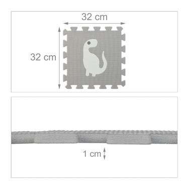 Relaxdays Dinosaur Puzzle Mat with Border