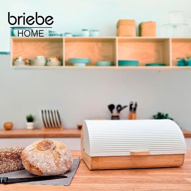 Браунний ящик Nordic від briebe для зберігання хліба з бамбука, чорний (BRI-BB1162WHT)