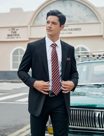 HISDERN Набір краваток для чоловіків (3 шт.) Класичні краватки та нагрудні хустки з шовку для весілля та свят