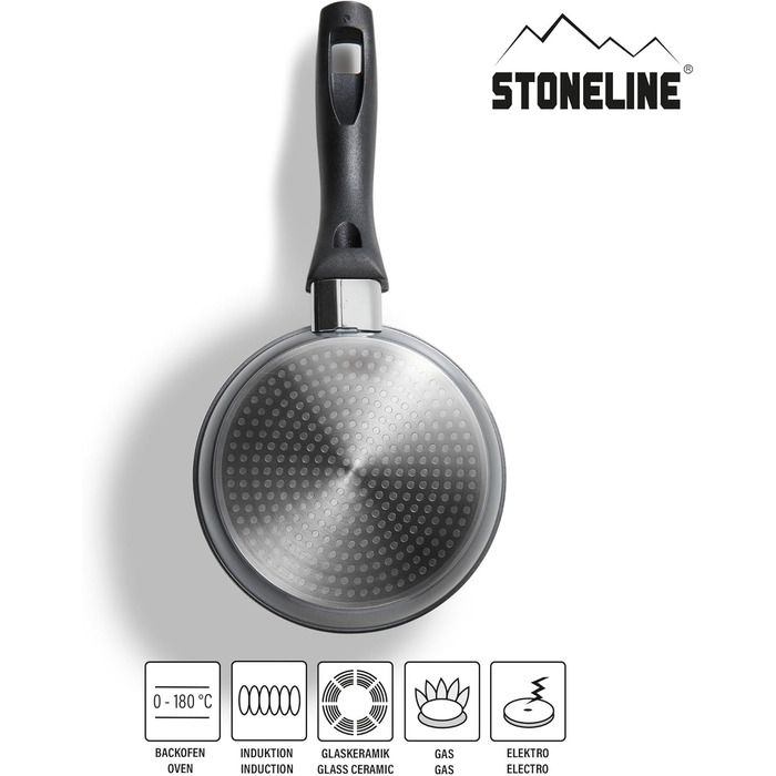 Сковорода STONELINE 16 см з антипригарним покриттям (камінь), для індукційних плит, сіра