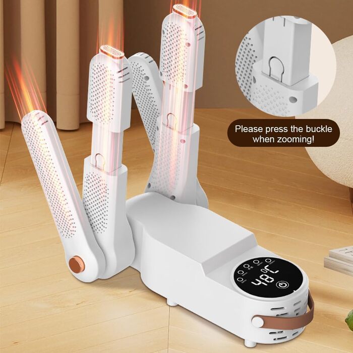 Електричний сушильник для взуття та рукавичок з таймером, 4 тримачі, складна конструкція