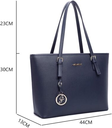 Сумка жіноча Gallantry Paris Shopper синя для документів A4 з блискавкою - сумка для роботи, навчання, плечова