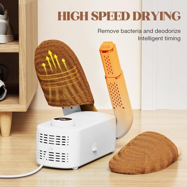 Електричний сушильник для взуття та рукавичок з таймером, 4 тримачі, складна конструкція