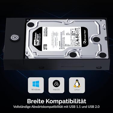 Корпус для жорсткого диска/док-станція Sabrent для 2.5' та 3.5' SATA HDD/SSD – USB 3.0, 5 Gbps, без інструментів, LED, Plug & Play (EC-KSL3)