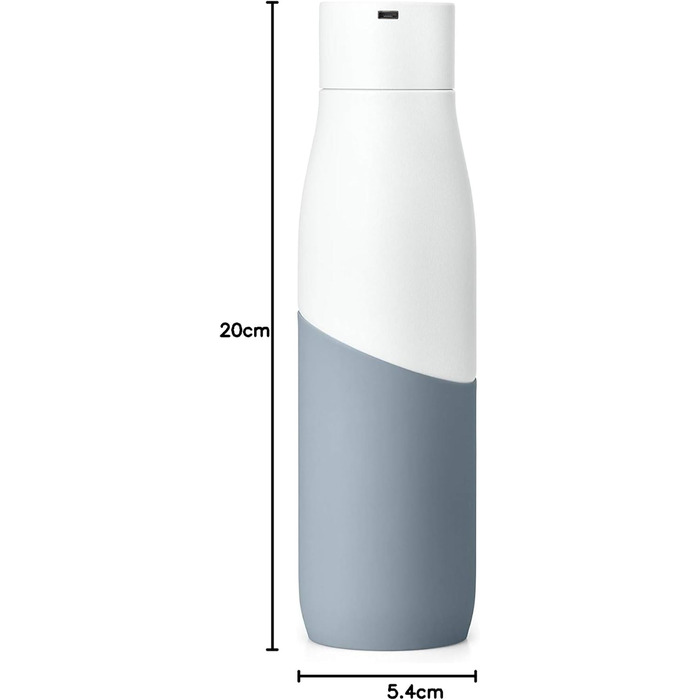 LARQ Movement PureVis 950ml – UV Self-Cleaning Stainless Steel Bottle with Silicone Sleeve | Lightweight, Shockproof, Keeps Water Cool | Fitness, Running & Outdoor Activities, (710 ml, White/Pebble)