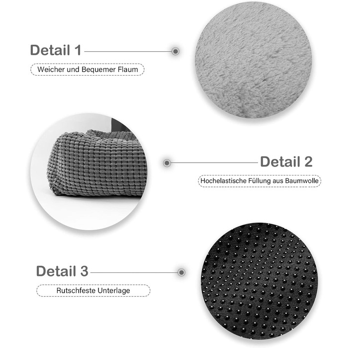 Dog Bed for Medium-Sized Dogs, Dog Basket with Removable Blanket, Corduroy Dog Beds Fluffy Washable, Non-Slip Dog Basket, Dog Sofa with High Edge Fits up to 18kg Pets (76x61x23cm)