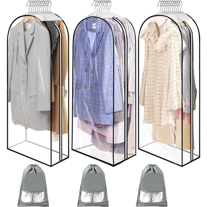 Прозорі мішки для одягу 2 шт. 110x60x25 см - захист та зберігання одягу під час подорожей