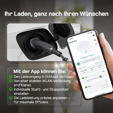 Зарядний пристрій для електромобіля Dé Mobile Wallbox 11 кВт з Wi-Fi (7м, 3 фази, 6-16А) + Кабель CEE 16A - Typ 2 (7м) для ID.3/4/5/7, Tesla Model 3/Y та інших електрокарів