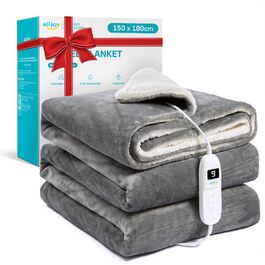 Електрична ковдра ALLJOY з автовимкненням, 180x150 см, 9 рівнів нагріву, для подарунків чоловікам та жінкам