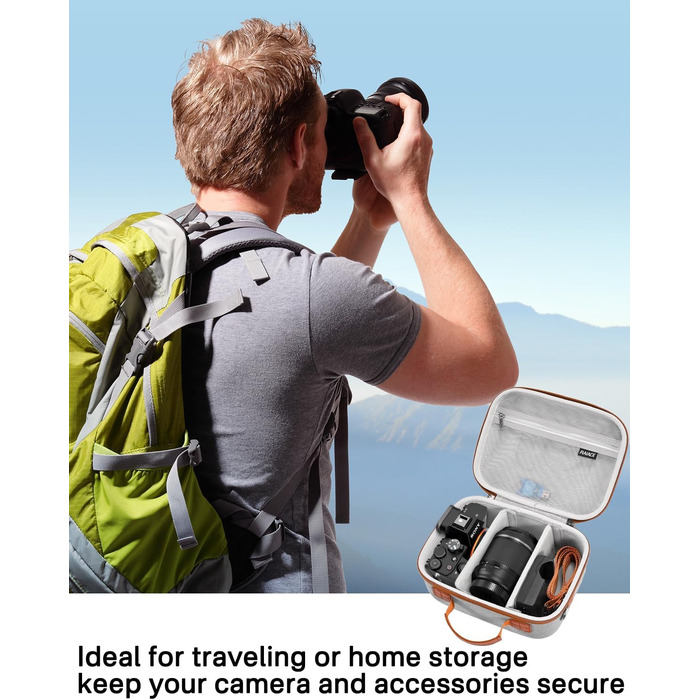 Чохол жорсткий RAIACE для Sony Alpha 7 II/III/IV/7R V, Nikon, Canon, Pentax – сірий. З відсіком для зарядного пристрою, кабелів, карт пам'яті та аксесуарів.