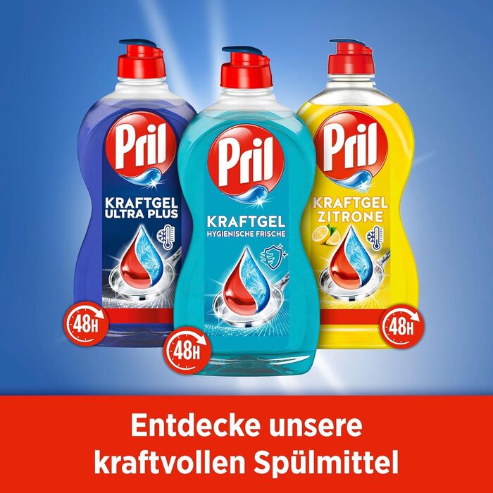 Засіб для миття посуду Pril Kraft Gel Гігієнічна свіжість, 450 мл (набір 14 шт), ефективне видалення жиру та запахів