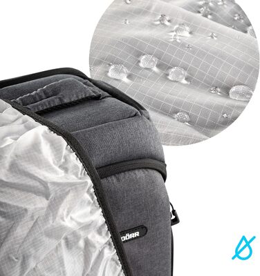 Рюкзак для фототехніки DÖRR Prag Pro 16L, водонепроникний, для DSLR/SLR, з відділенням для ноутбука 16 дюймів, знімні перегородки, кріплення для штатива, дронів, сірий