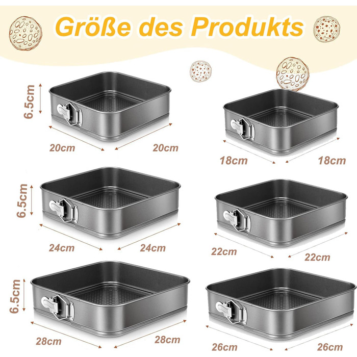 Набір для випічки Sadodo: форми для тортів та пирогів (кутові, круглі, серцеподібні), мішок кондитерський з насадками, антипригарне покриття