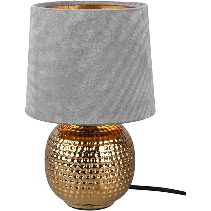 Торшер Reality Leuchten Sophia R50821015: керамічний торшер з абажуром з тканини, зелений/сірий, 16 см, E14