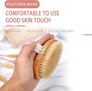 Щітка для тіла з довгим руків'ям, щітка для спини знімний руків'я, 2 головки, щітка для тіла для видалення, скрубер для спини у душі, натуральна щетина, для очищення тіла