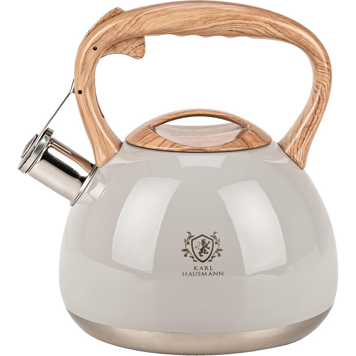 Електричний чайник Karl Hausmann 3L з автоматичним свистком, з нержавіючої сталі для Induktion, Gas та Electric плит