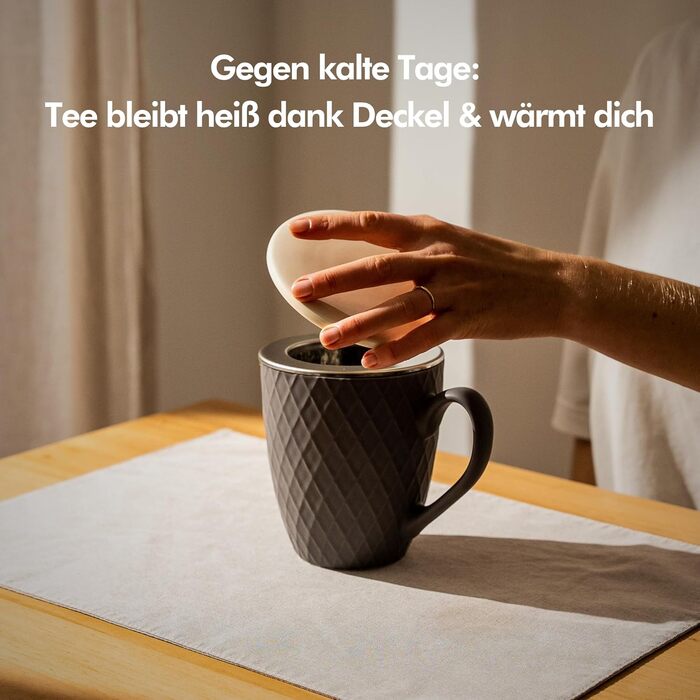 KIVY® Teacup with Lid and Infuser [XXL - 650ml] - Teacup with Infuser - Large Teacup with Infuser Insert - Tea Gifts for Women - XXL Mug - Large Mug with Lid - Jumbo Mug - Dishwasher Safe