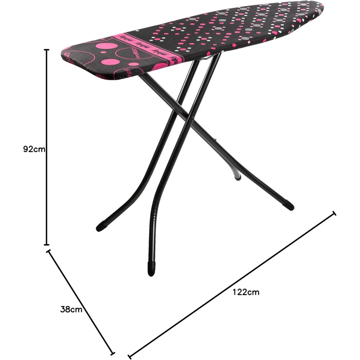 Гладильна дошка Minky Extra широка з підставкою для парогенератора, чорна (велика, компактна) HH40707103K