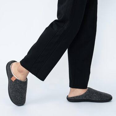 Тапочки для дому чоловічі Hoefirm, зимові, з піною Memory Foam, чорні, розмір 40/41 EU