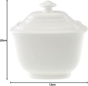 Villeroy & Boch Royal Sugar Bowl, Premium Bone Porcelain, White