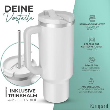 Personalized Insulated Tumbler - 40oz with Engraving - Custom Name or Logo, Leak-Proof, BPA-Free, with Lid & Straw