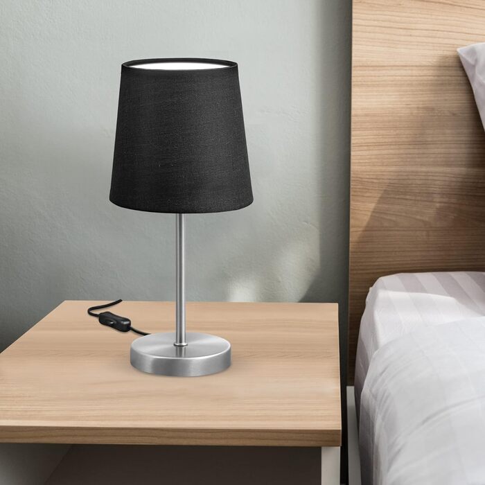 Стійка лампа B.K.Licht Vintage з абажуром з тканини, чорного кольору, 33x20 см | Стійка лампа для дому, офісу, читання