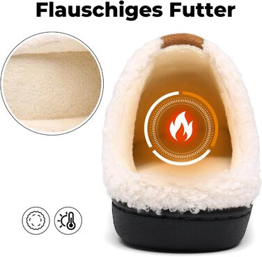 Тапочки зимові Mishansha для чоловіків та жінок, утеплені, з пам'яттю, з плюшем, 42/43 EU, чорні