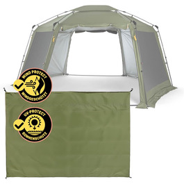 Lumaland Outdoor 2.5 x 2.5m | Waterproof & UV Protection | Garden Tent incl. 1x Side Wall & Bag & Pegs | Robust Camping & Party Tent | Pop-Up Tent Setup in 2 Minutes [] (XXL Side Wall, Green)